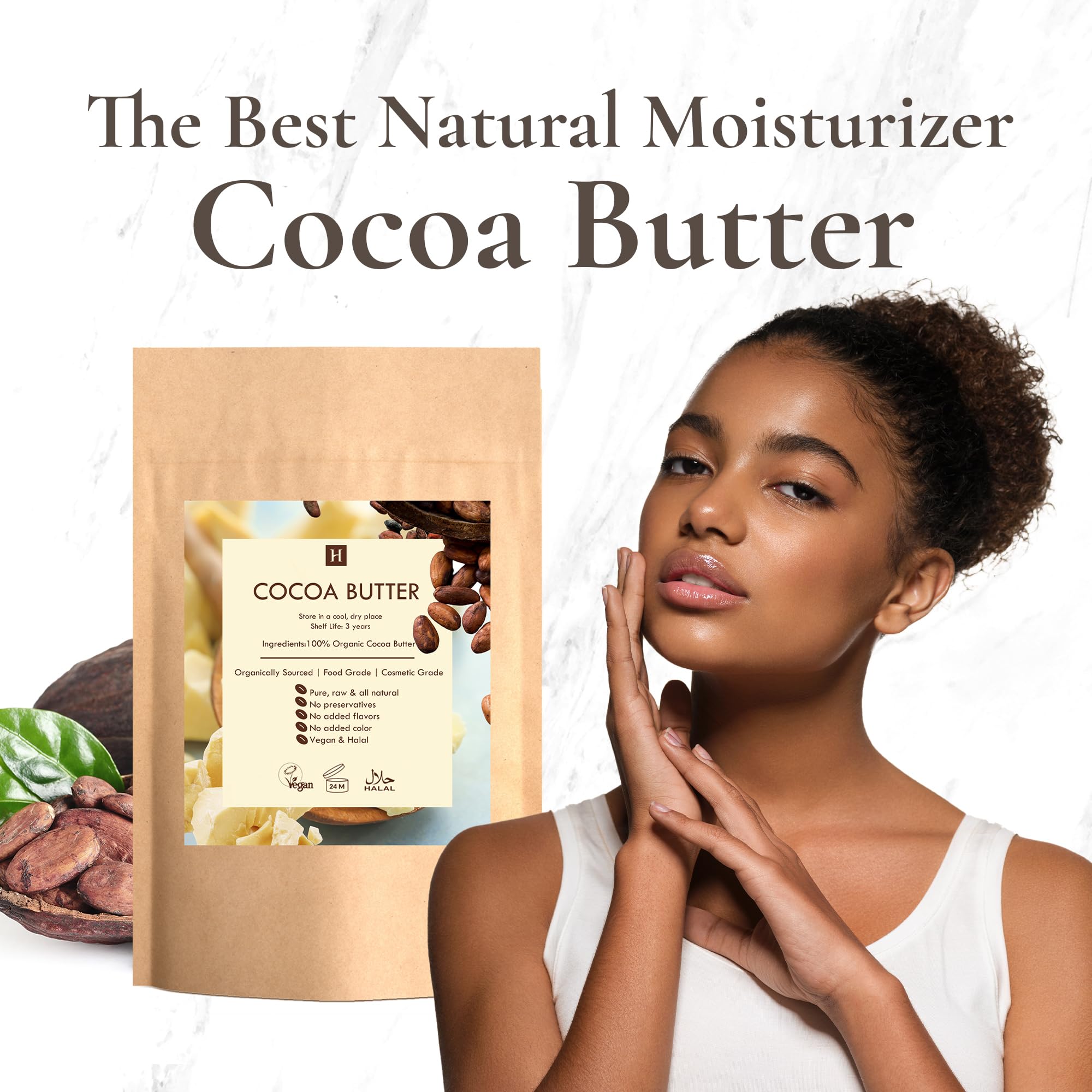 SaaQin Cocoa Butter pure organic block ready for recipes