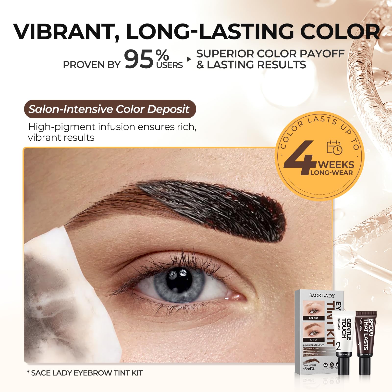 SACE LADY Color base delivers rich, natural brow shade