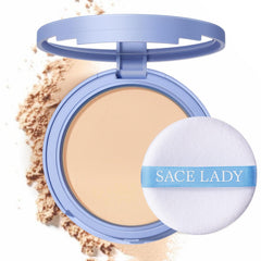 SACE LADY face powder compact front view showing matte finish and shine control.
