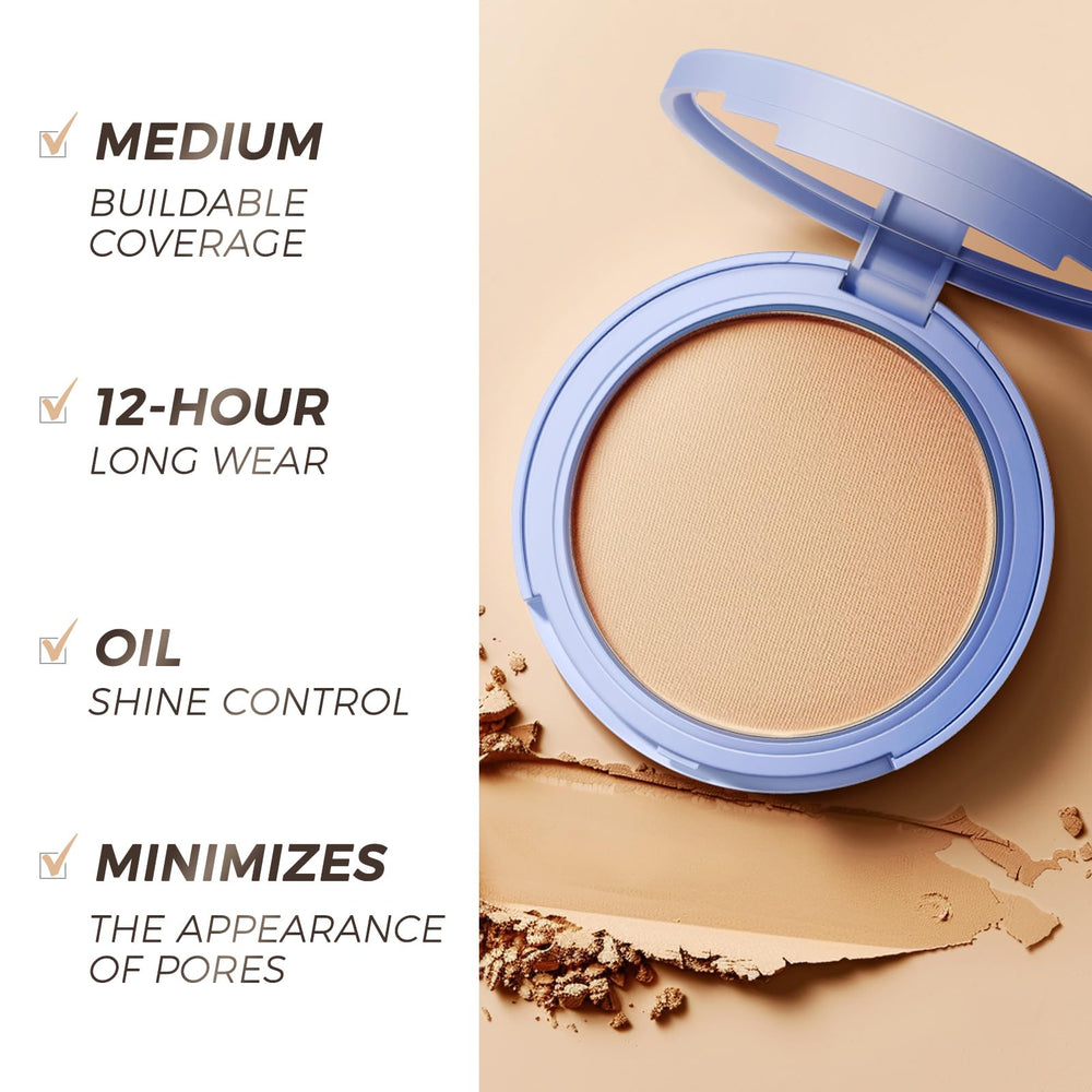 SACE LADY long-wear matte powder maintains a consistent finish throughout the day.