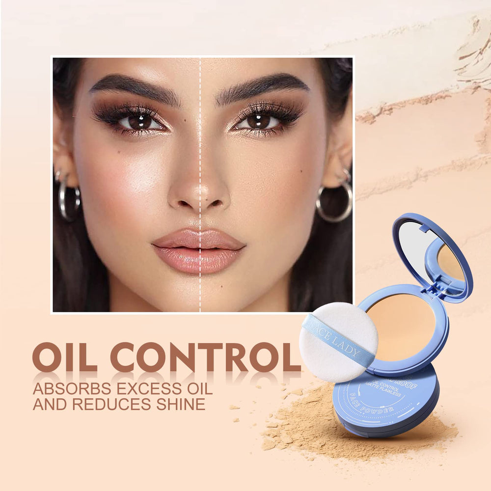 SACE LADY powder swirls on skin for velvety finish.