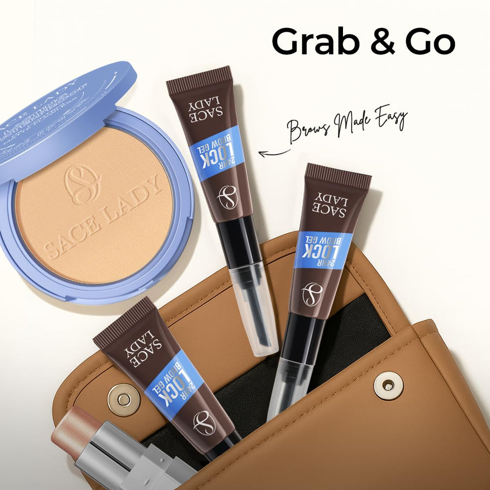 SACE LADY smudge-proof brow gel keeps brows intact during activity.