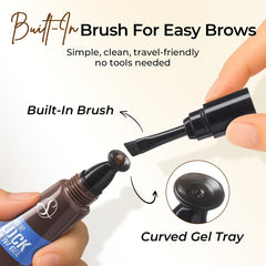Travel-friendly brow gel compact for on-the-go touch-ups with SACE LADY.