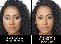 Sacha Buttercup Setting Powder closeup texture shows ultra-fine formula for seamless blending.