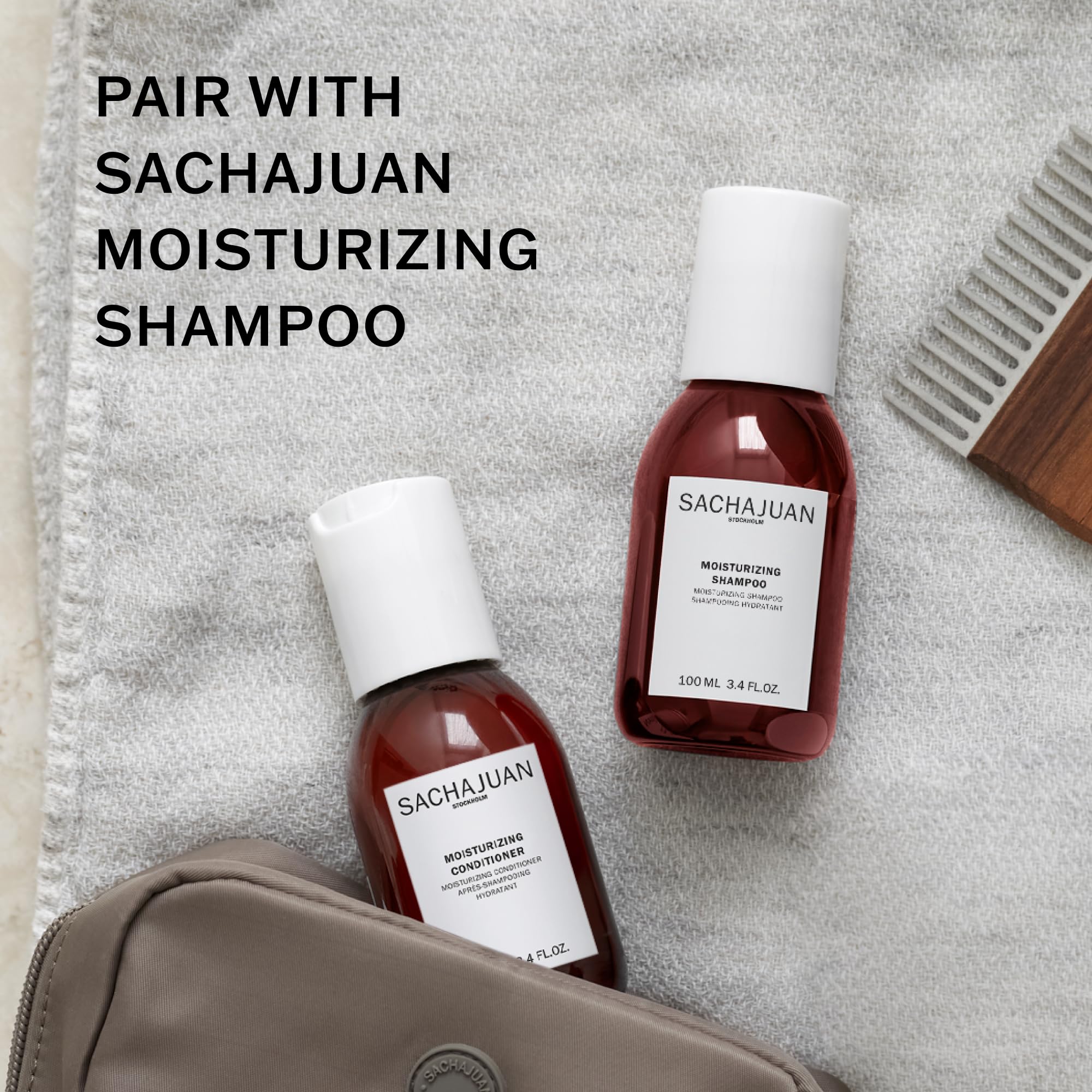 SACHAJUAN conditioner application image shows detangling and even moisture distribution.