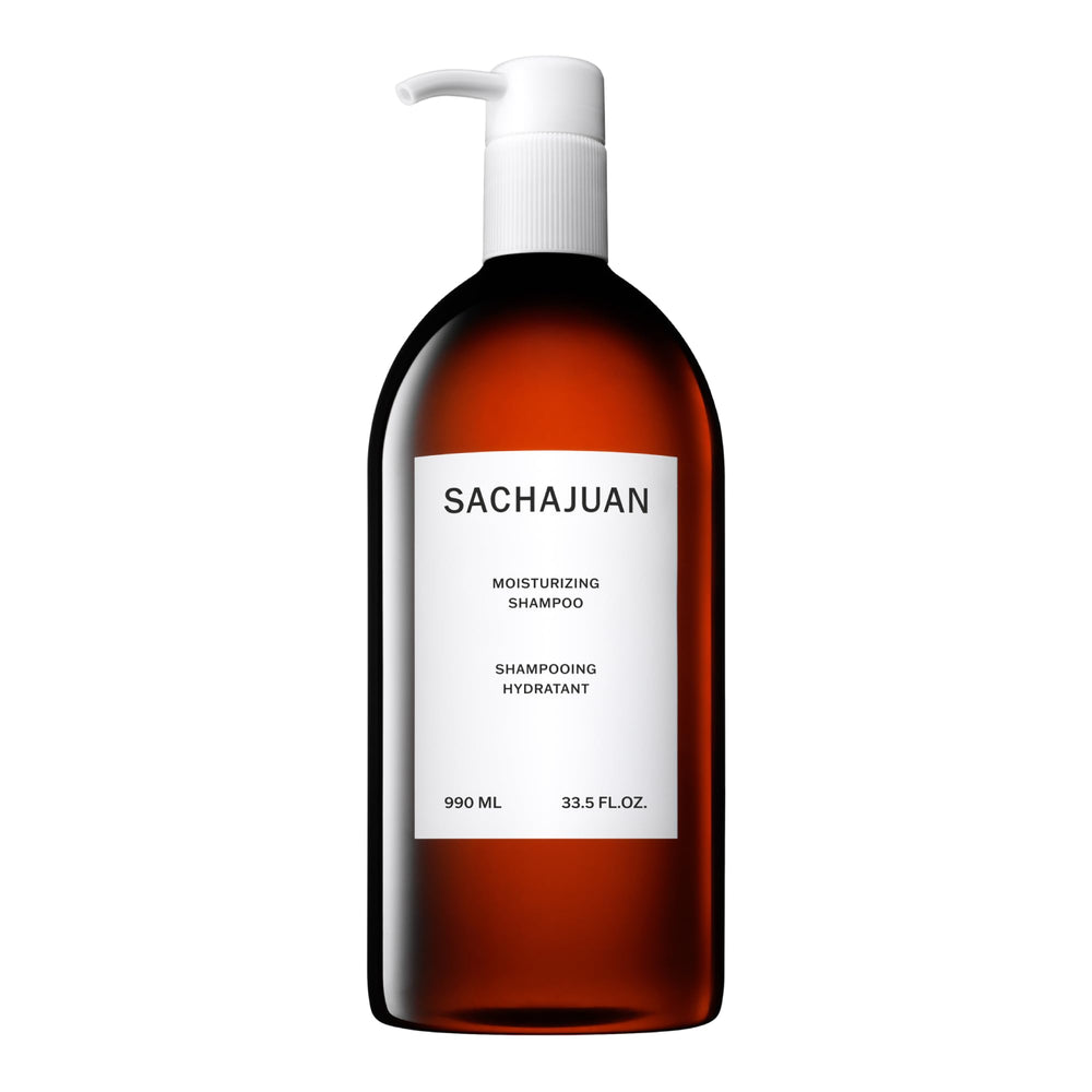 SACHAJUAN Moisturizing Shampoo 990ml bottle highlights hydrating formula for dry or color-treated hair