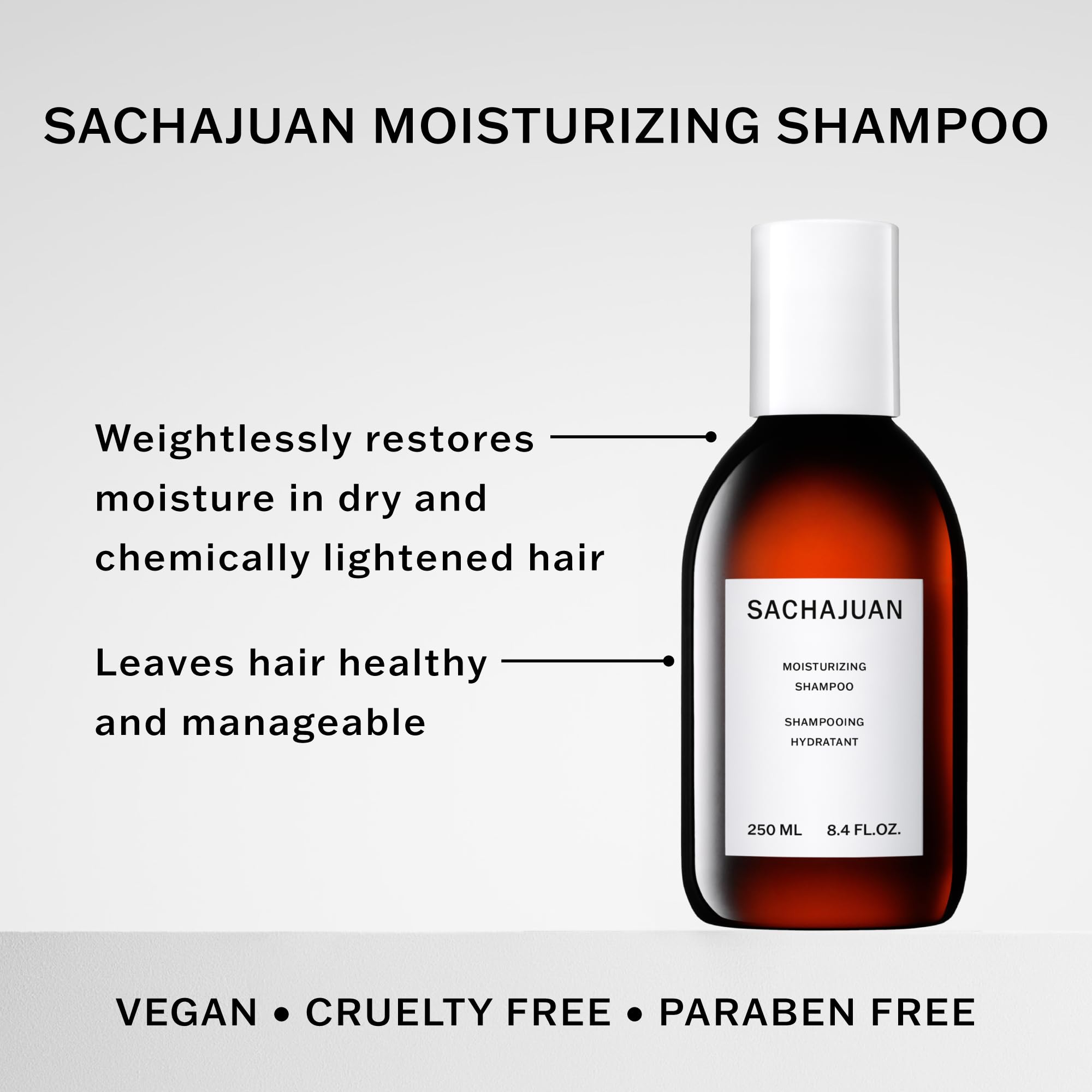 SACHAJUAN Moisturizing Shampoo pour showing easy daily use.