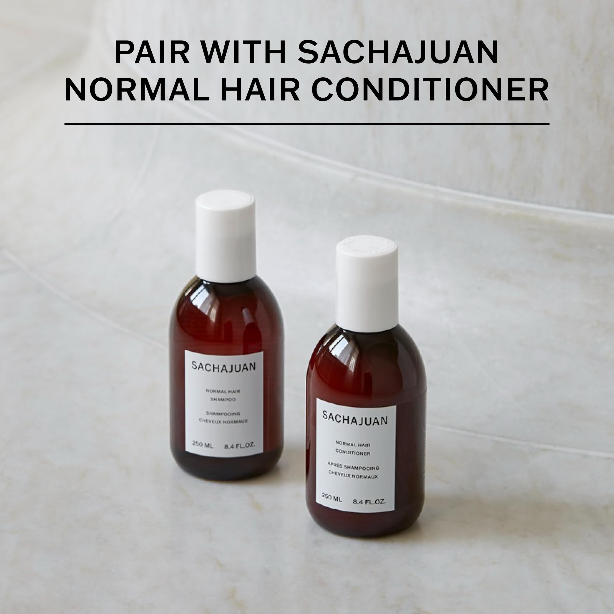 SACHAJUAN Normal Shampoo conditioner pairing shows cohesive care routine.
