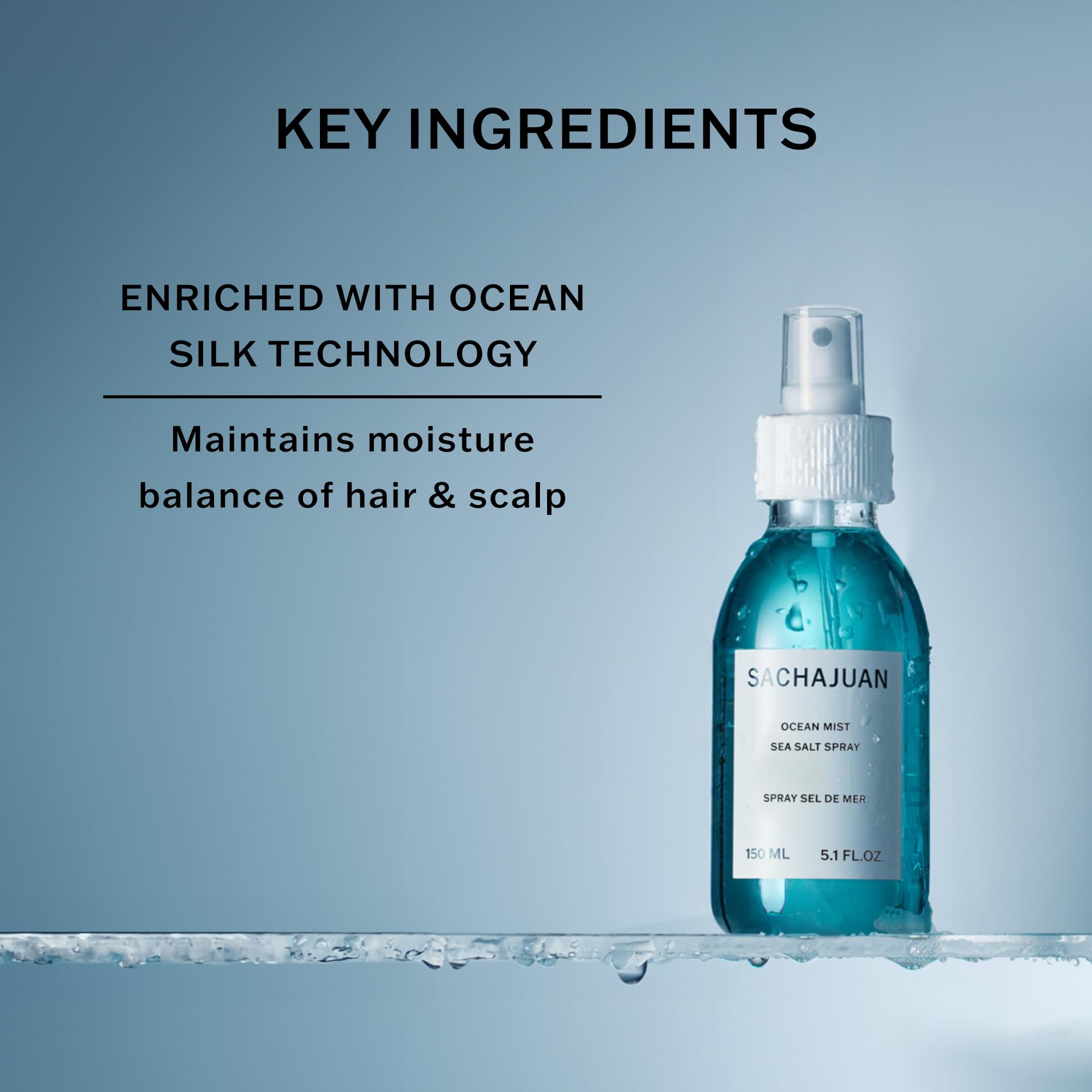 SACHAJUAN Ocean Mist-damp-hair demonstrates quick styling without stickiness.