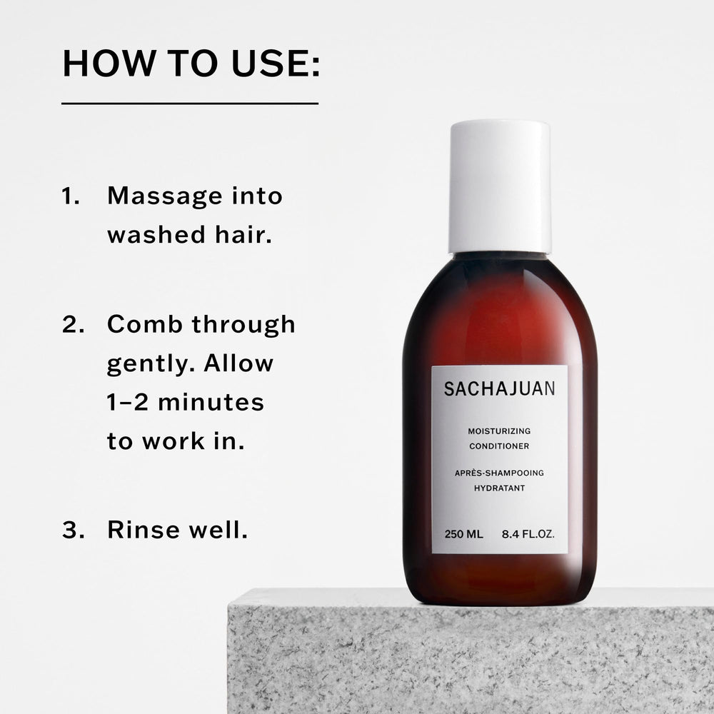 SACHAJUAN Ocean Silk Technology graphic demonstrates moisture delivery for smoother hair.