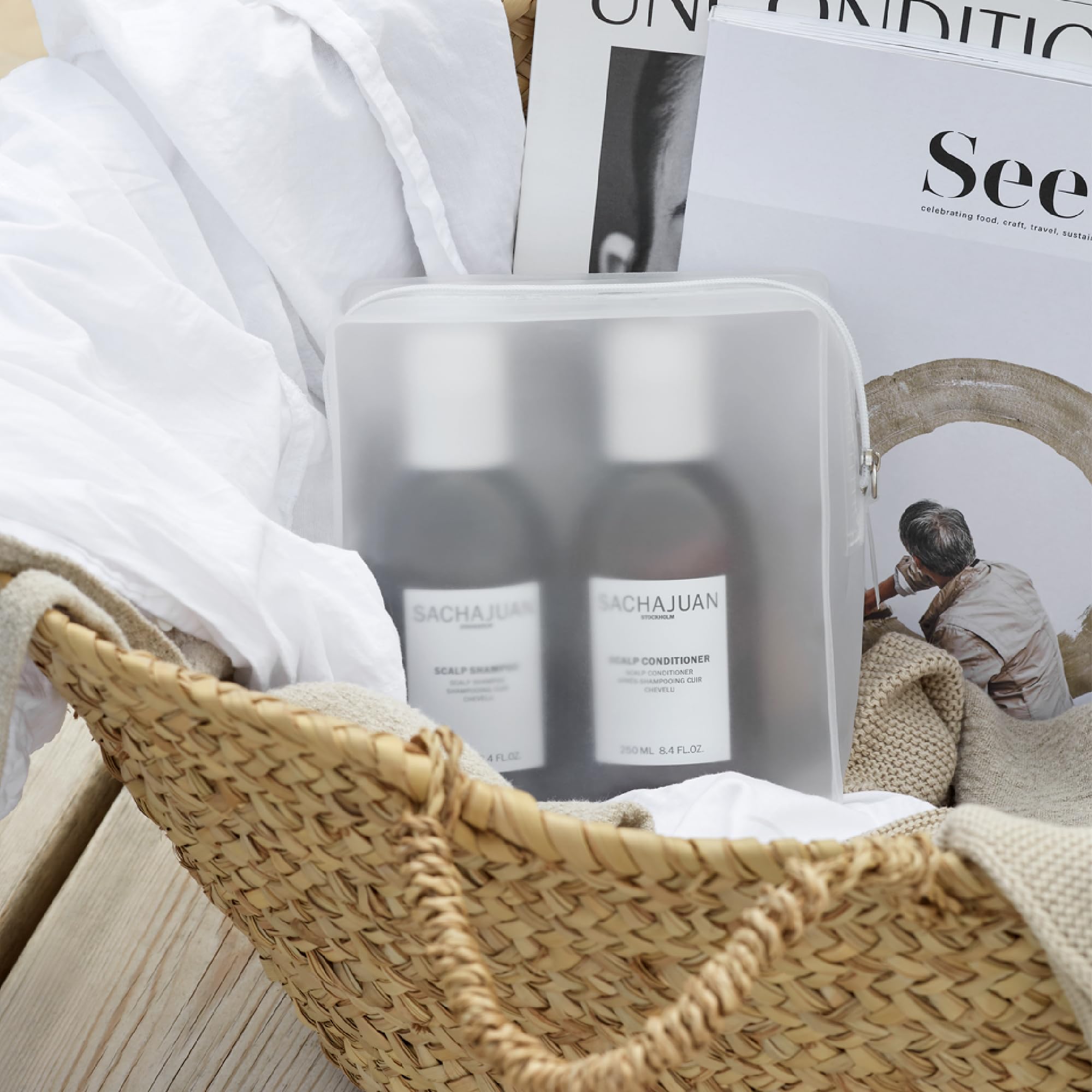 SACHAJUAN packaging shows rosemary oil, menthol, and ginger extract for refreshing care
