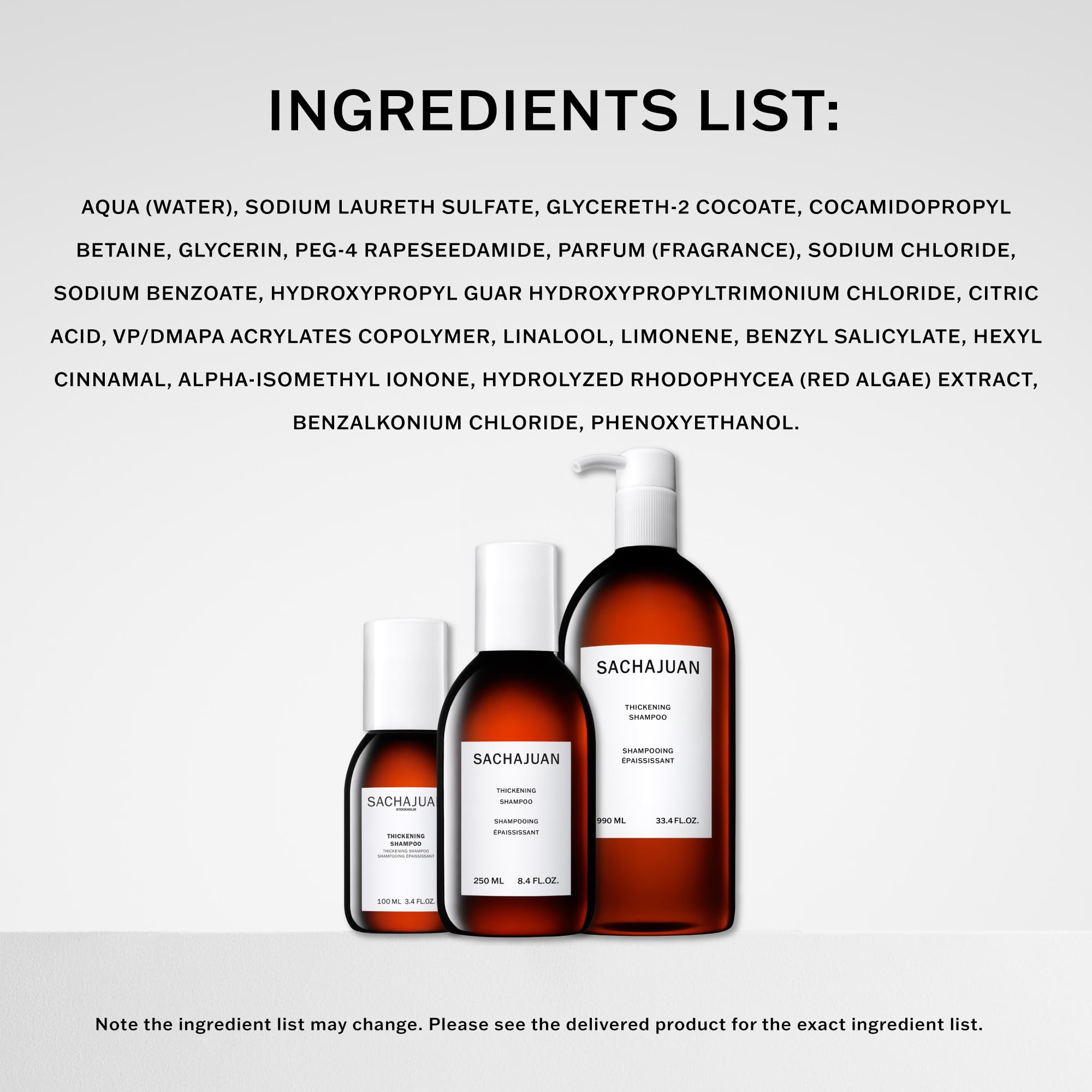SACHAJUAN Thickening Shampoo with conditioner pairing on hair strands reveals healthy shine.