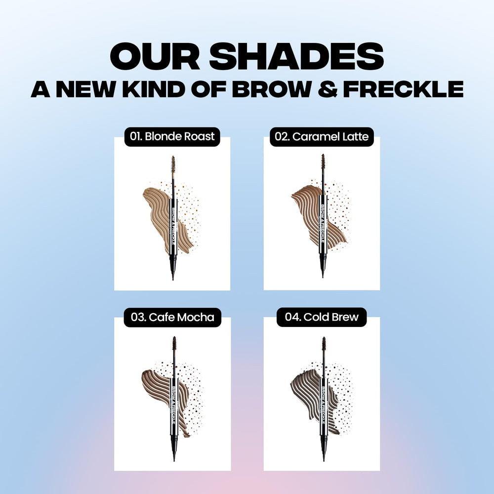 Sacheu Blonde Roast shade swatch on skin shows warm brow color