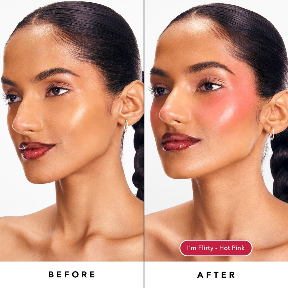 Sacheu Cheek STAY-N liquid blush bottle and label close-up illustrating travel-friendly design.