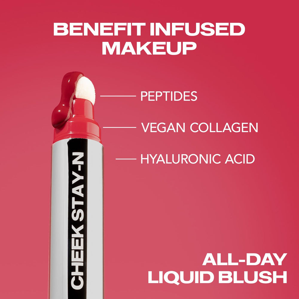Sacheu Cheek STAY-N liquid blush on cheek natural flush close-up.