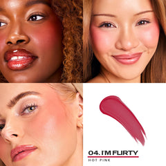 Sacheu Cheek STAY-N liquid blush sponge-tip application highlights easy blending and seamless finish.