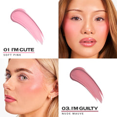 Sacheu Cheek STAY-N blush spread on cheek highlights buildable color