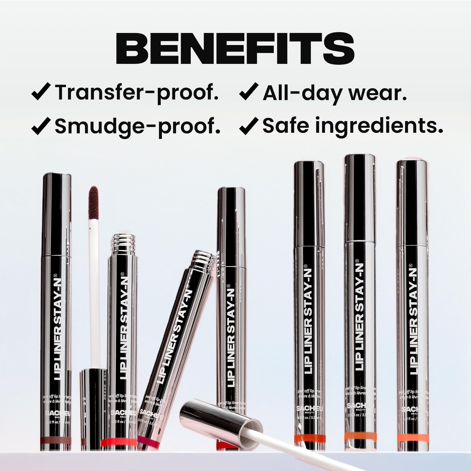 Sacheu Lip Liner STAY-N application line shows precise lip contour