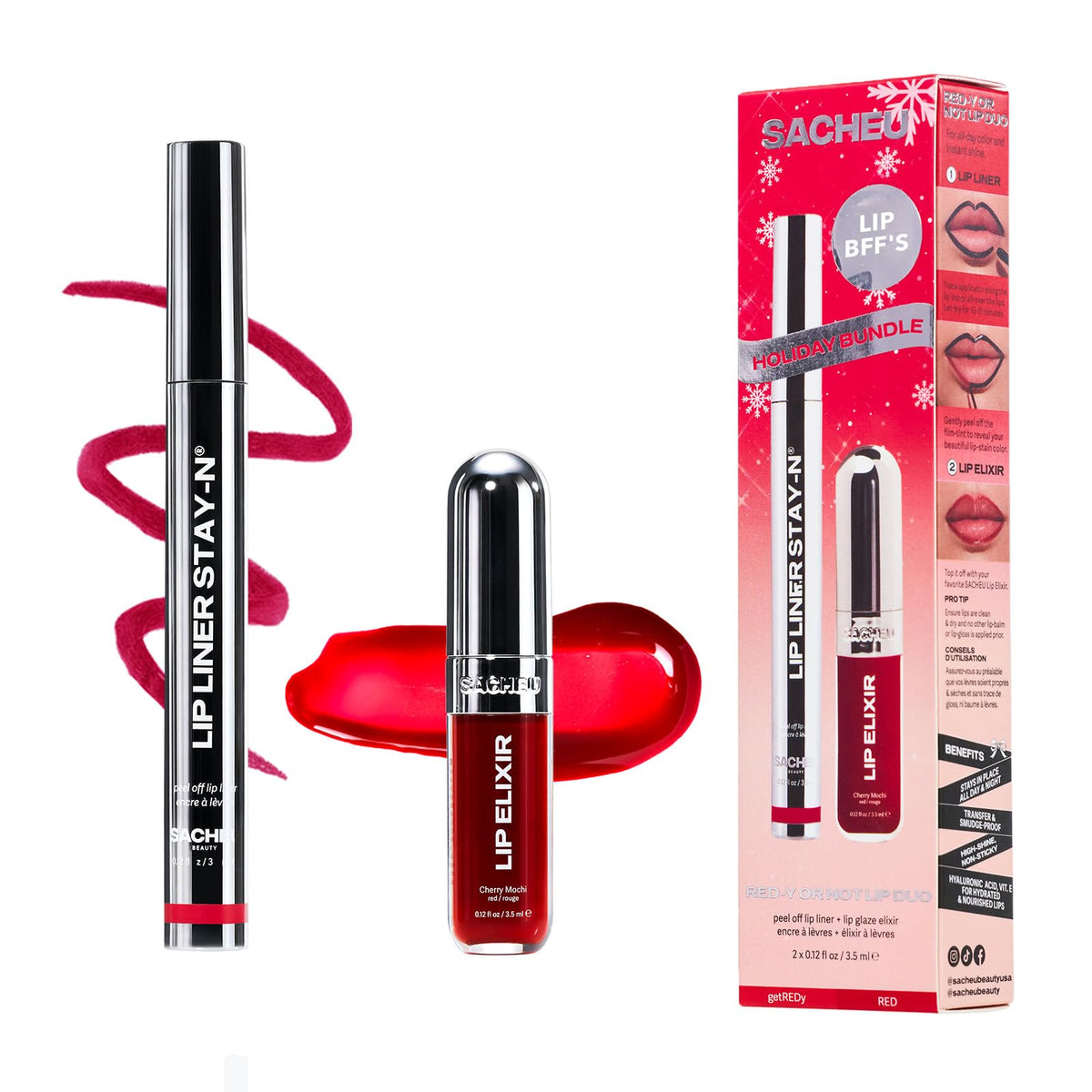 Sacheu Lip Liner STAY-N stain application close-up for long-lasting color