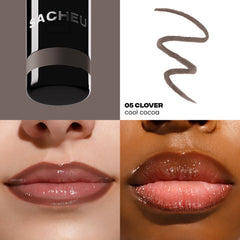 Sacheu Lip Liner STAY-N lip swatch on lips demonstrating precise line and shade.