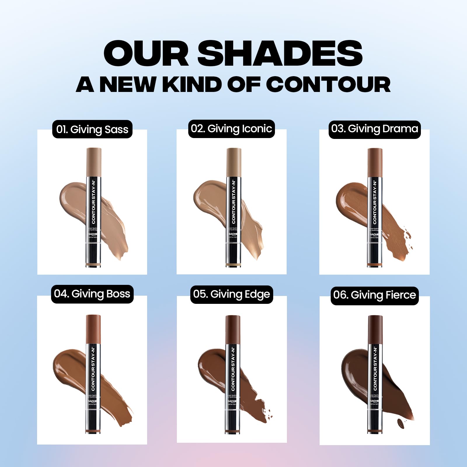 Sacheu Stay-N swatch showing natural shadow and depth options.