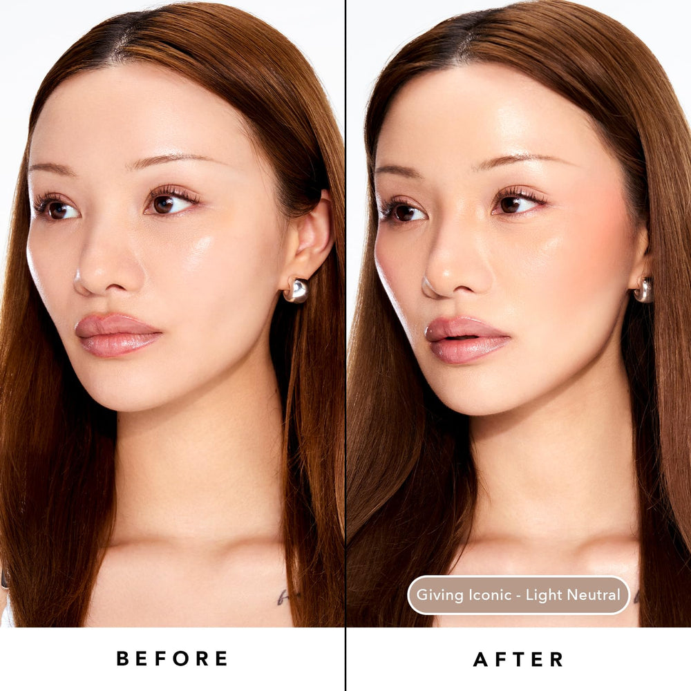 Sacheu Stay-N satin-finish contour on cheekbone demonstrates sculpted definition.