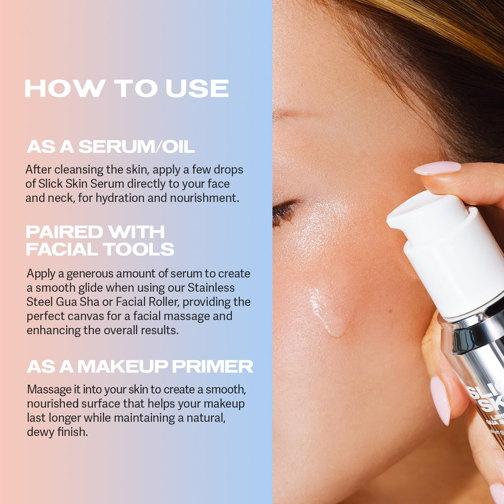 Sacheu Slick Skin oil 30 ml packaging on clean surface