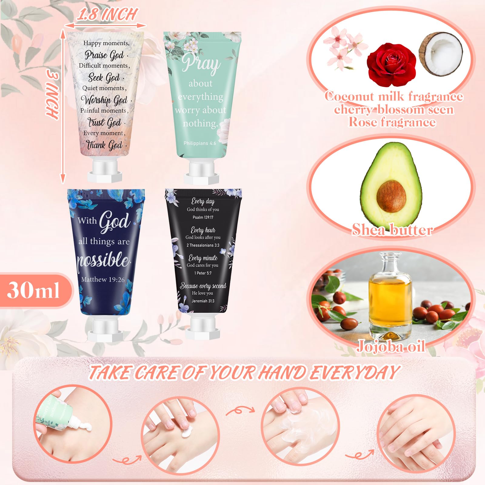 Sacubee hand cream packaging with bible verses for gift presentation