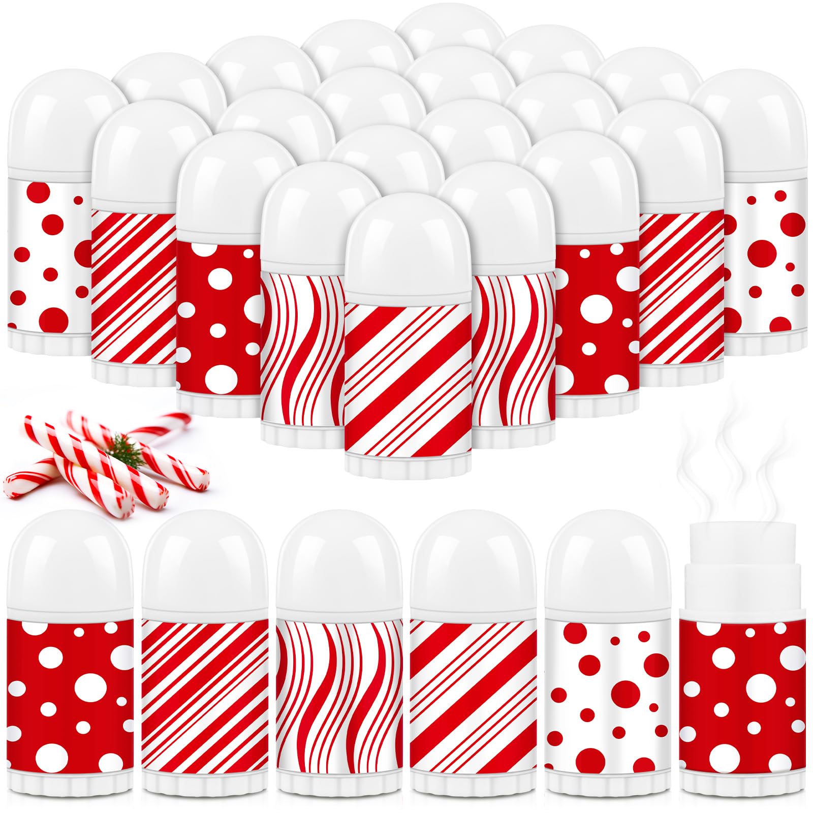 Sacubee Christmas lip balm bulk pack with candy cane peppermint flavors for gifting