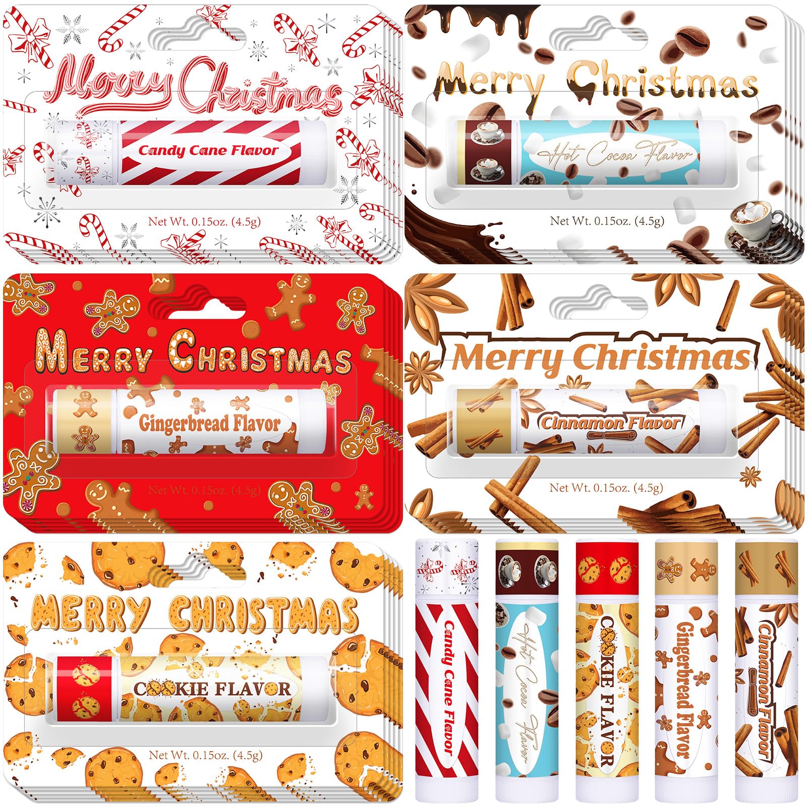 Sacubee Christmas lip balm bulk pack colorful tubes for gifting and hydration
