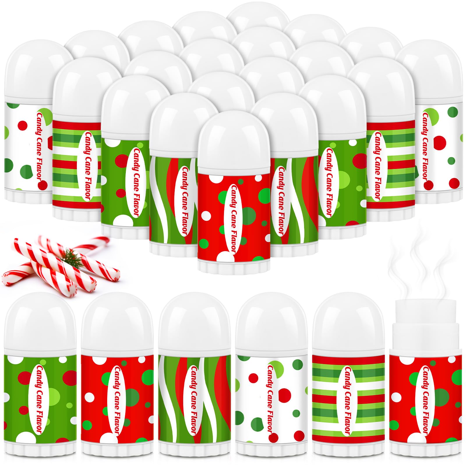 Sacubee Christmas lip balm pack front view, peppermint flavor ideal for gifting.
