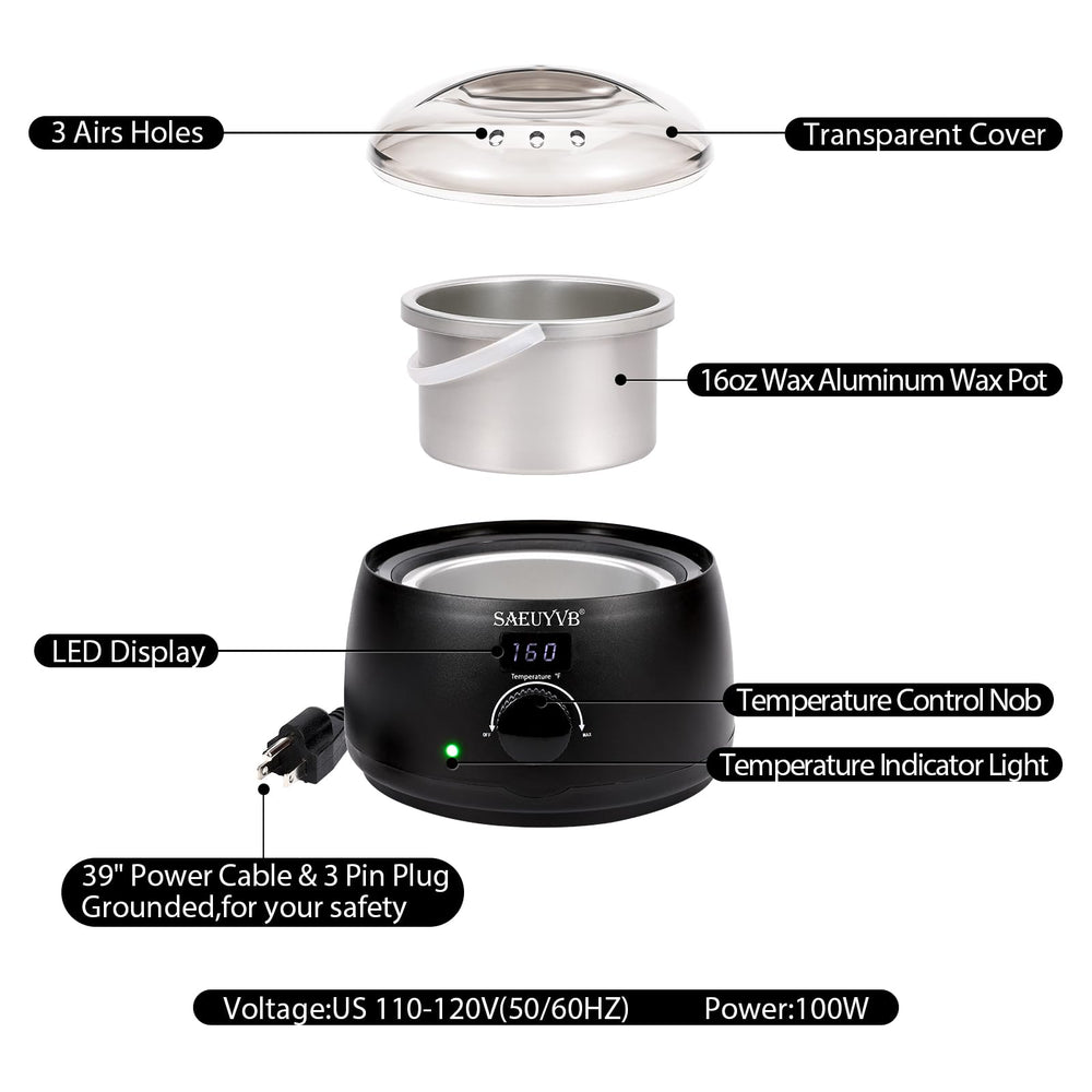 SAEUYVB wax warmer with digital display enables precise temperature control.