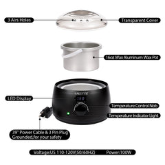SAEUYVB wax warmer with digital display enables precise temperature control.