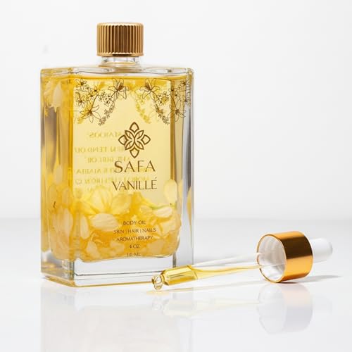 SAFA Vanillé Oil bottle with luxurious hydration and mood-enhancing vanilla aroma.
