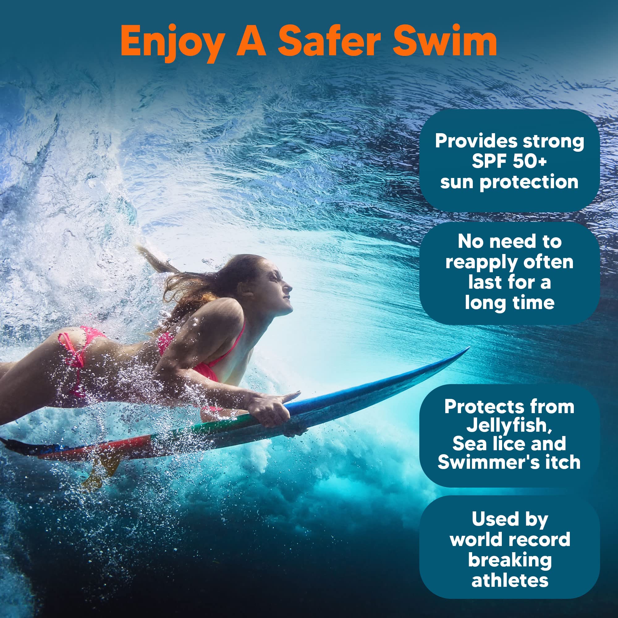SAFE SEA hypoallergenic non-irritating sunscreen cream on sensitive skin.