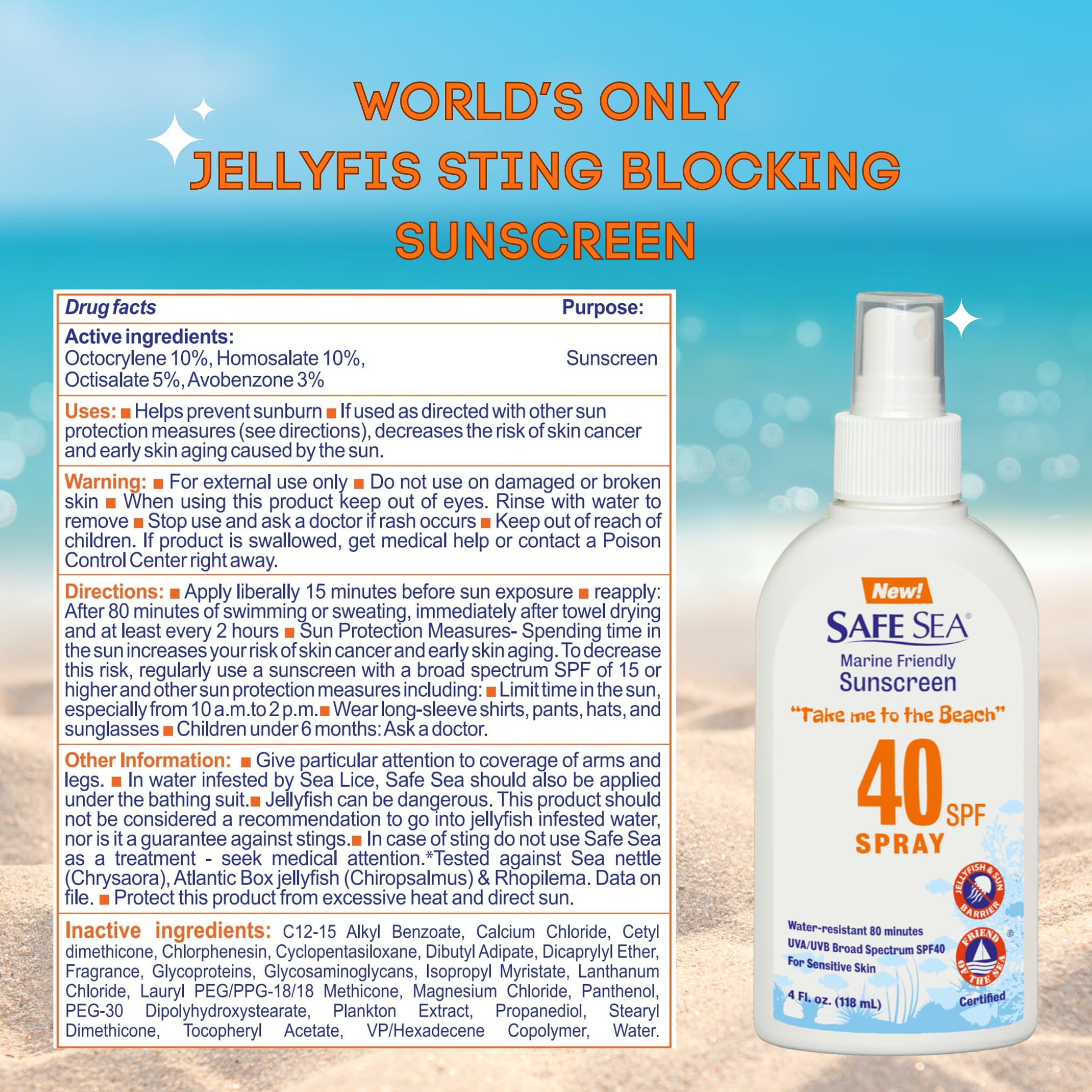 Safe Sea sunscreen on face and body during outdoor application