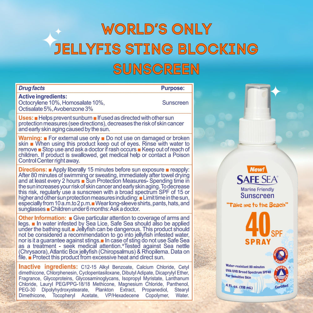 Safe Sea sunscreen on face and body during outdoor application