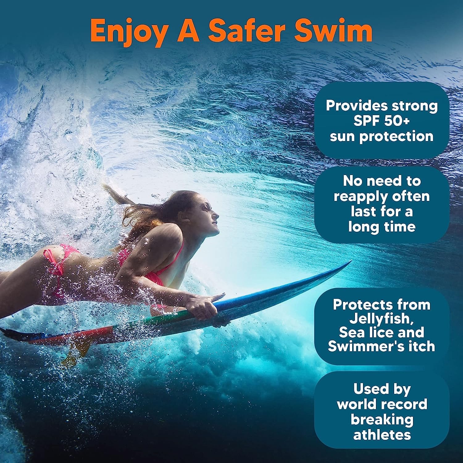 Safe Sea sunscreen waterproof for swimming and water sports