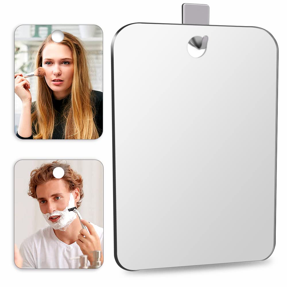 Espejo SAFEE MRROR de ducha antienvaho, pack doble, 10-7x8 pulgadas, ideal para afeitado.