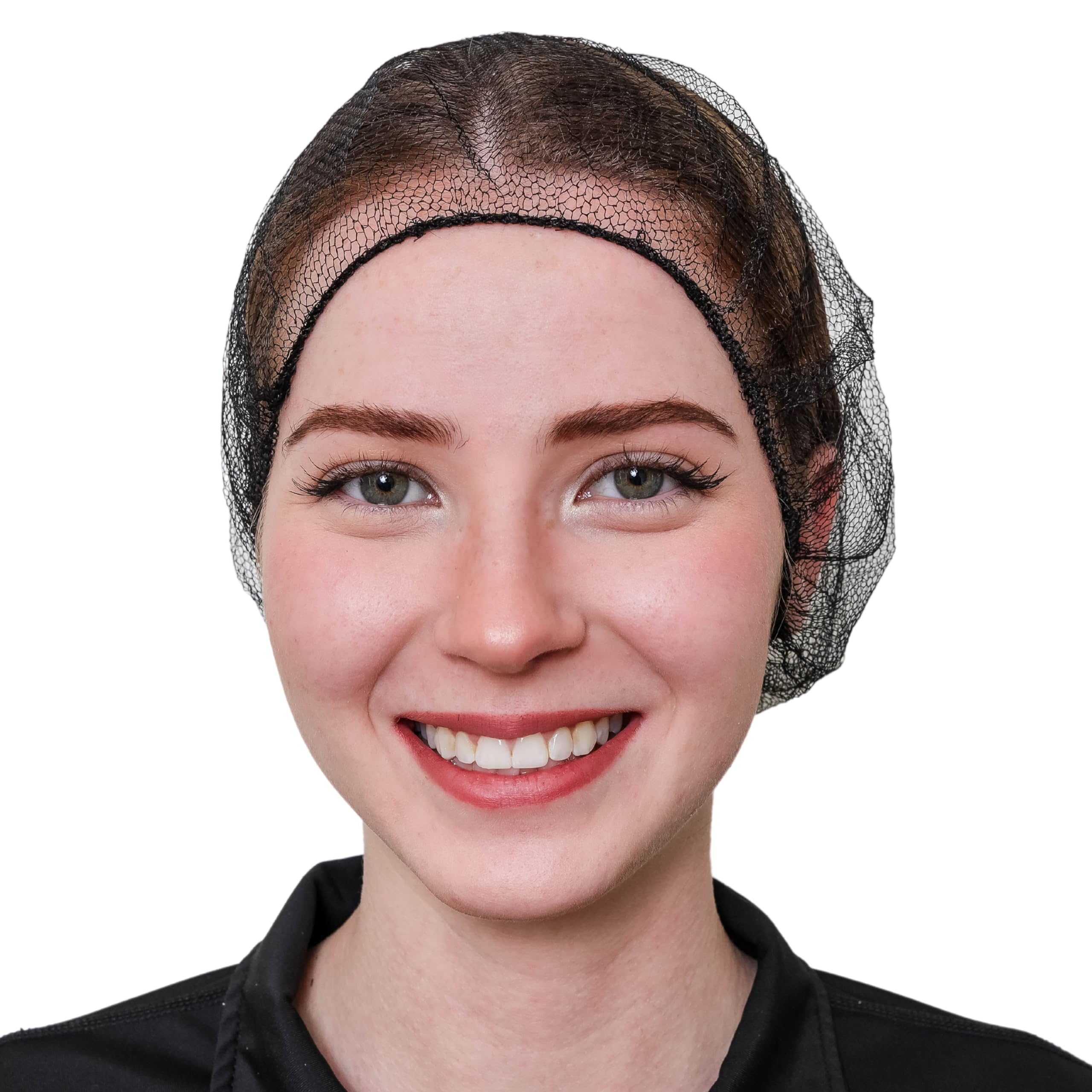 SAFEKO honeycomb hairnet blue 24in on head highlights durable, latex-free protection