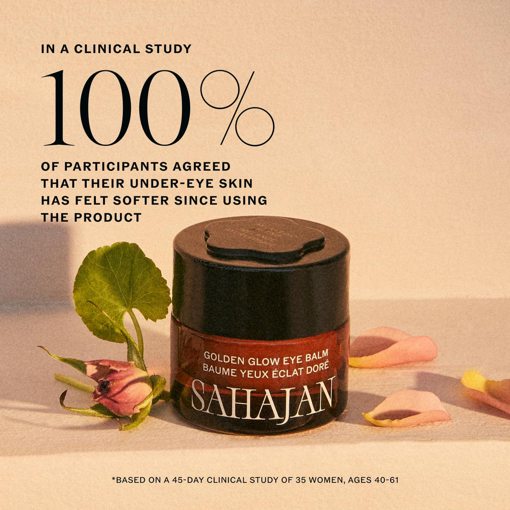 Sahajan Eye-area application demonstrates smooth glide and absorbed hydration.