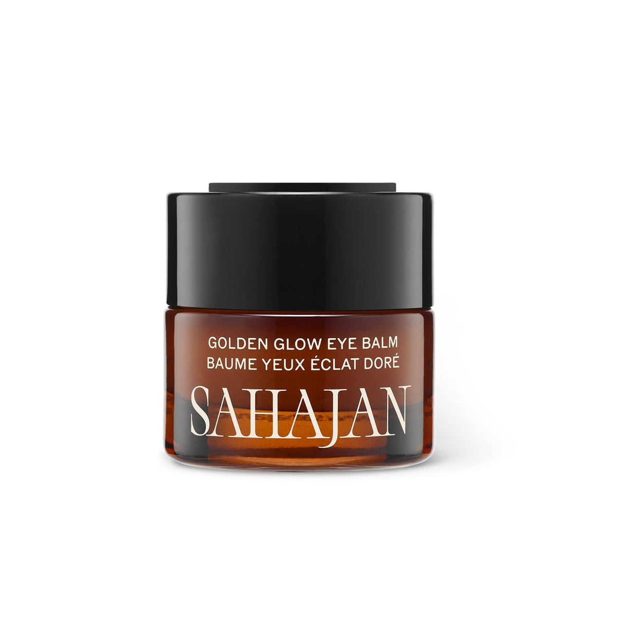 Sahajan Golden Glow Eye Balm tube closeup showing rich ghee texture for hydration.