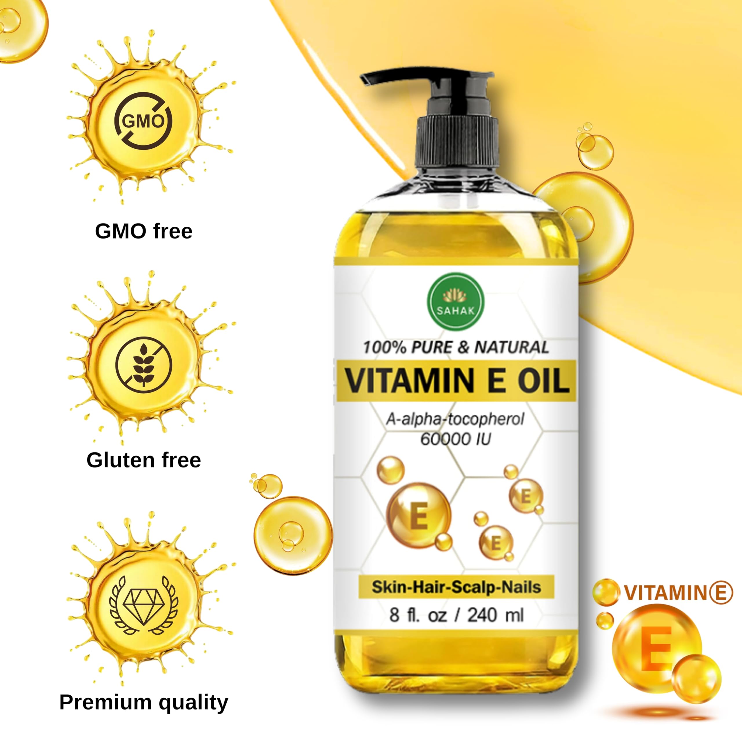 SAHAK Vitamin E Oil hair serum reducing frizz and adding shine