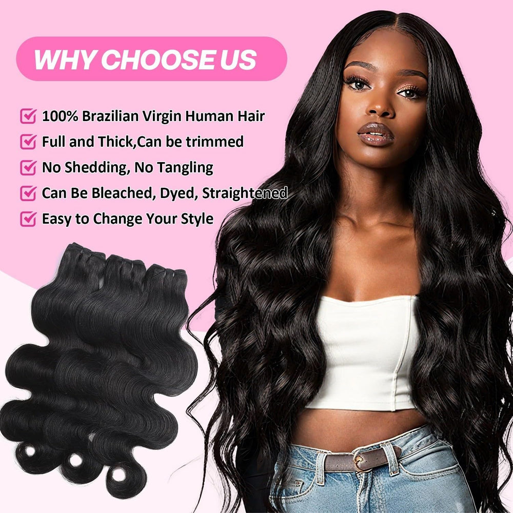 Saiclout 12A Brazilian virgin hair body wave 20-inch maintains durable, long-lasting style