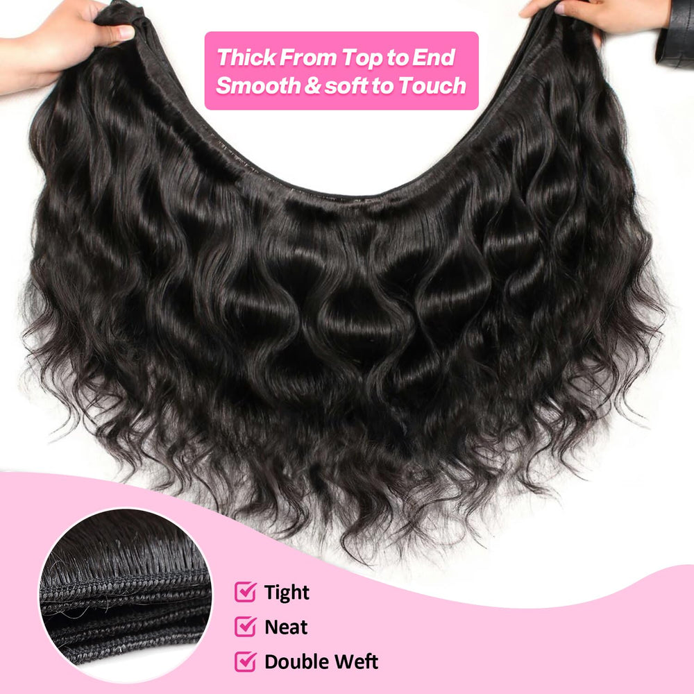 Saiclout 12A Brazilian virgin hair body wave 24-inch delivers dramatic fullness and natural movement