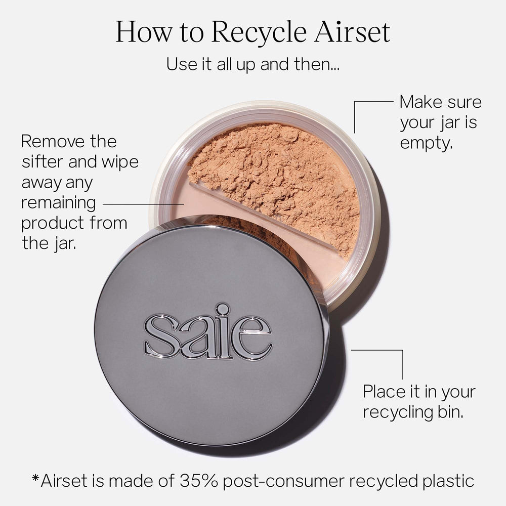 Saie Airset ingredients shot emphasizing squalane droplet, communicates hydrating effect