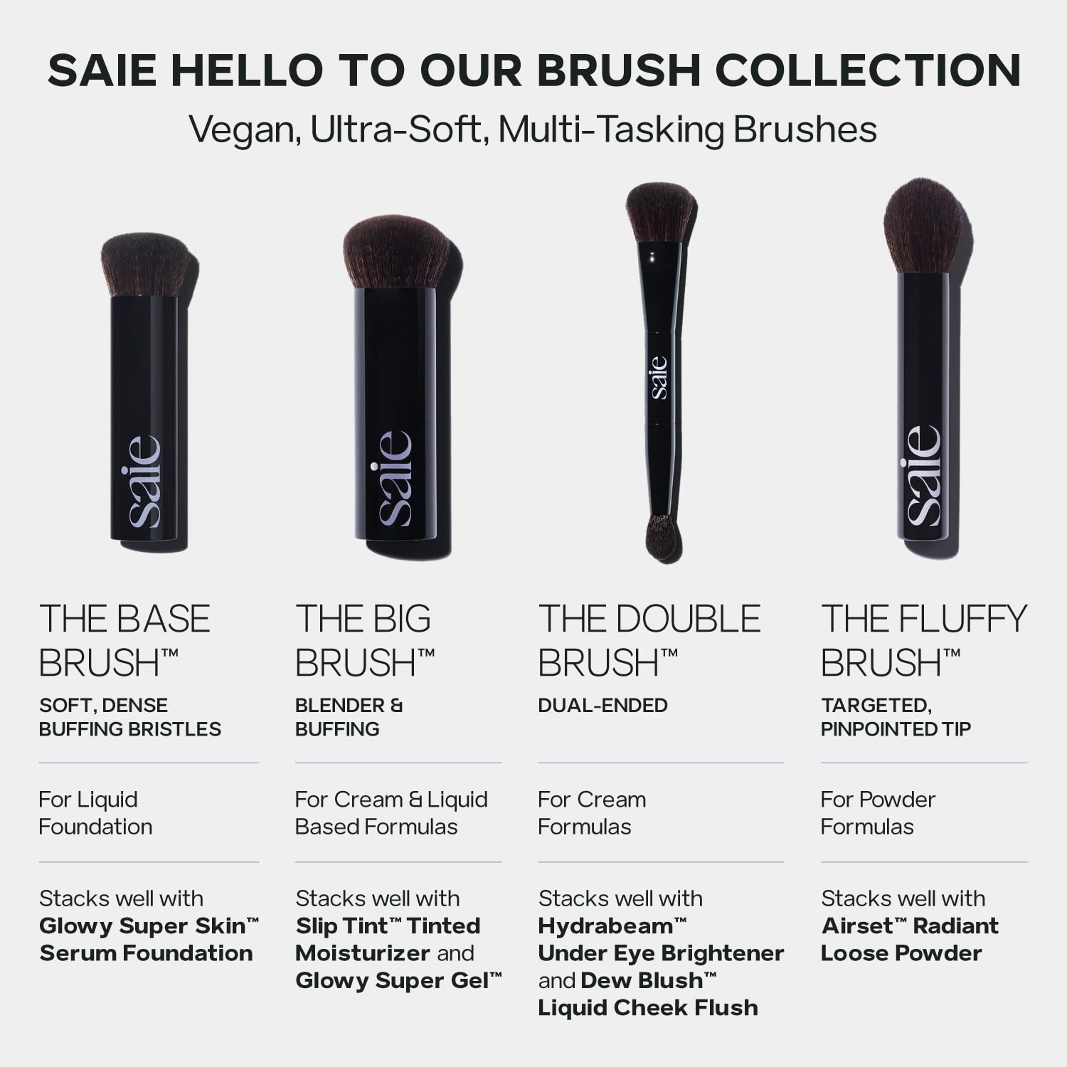 Saie The Big Liquid Foundation Brush cruelty-free makeup tool for everyday use