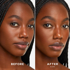 Saie close-up texture of baked bronzer revealing smooth finish