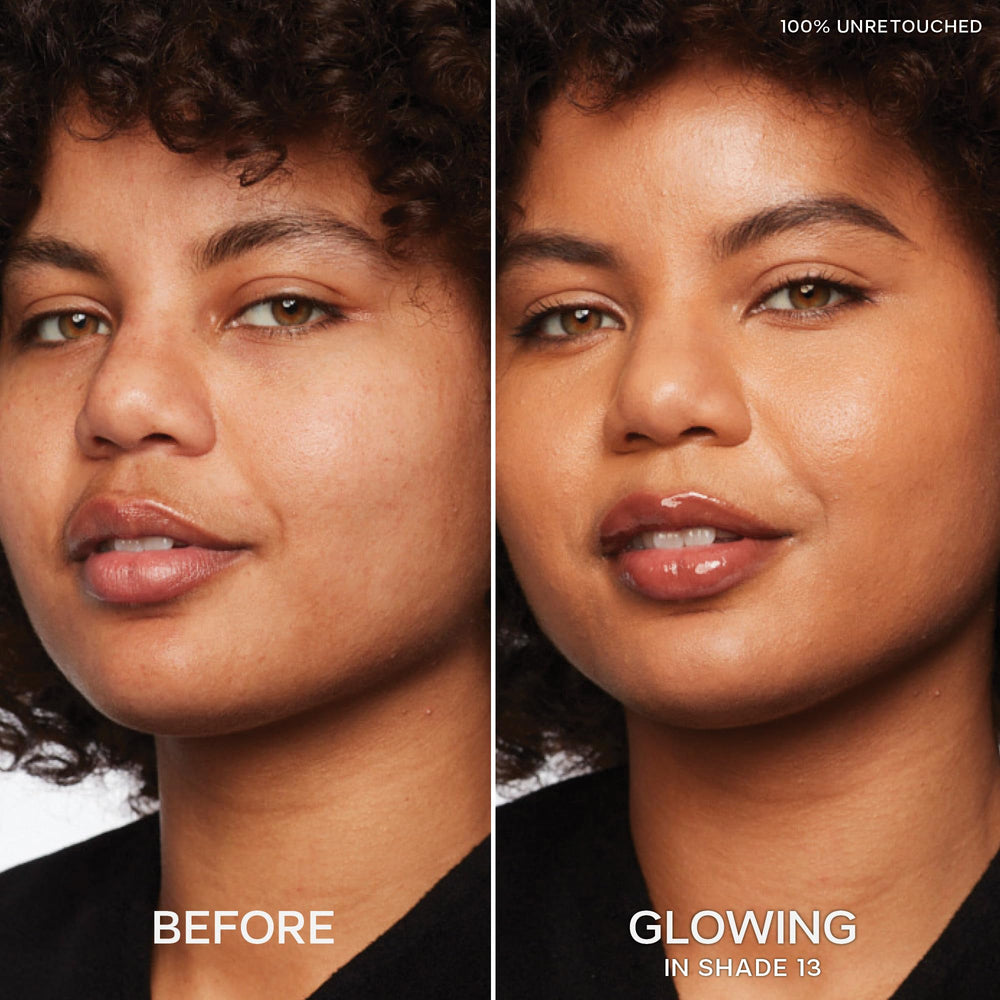 Saie concealer drop on hand showing consistency and hydrating finish