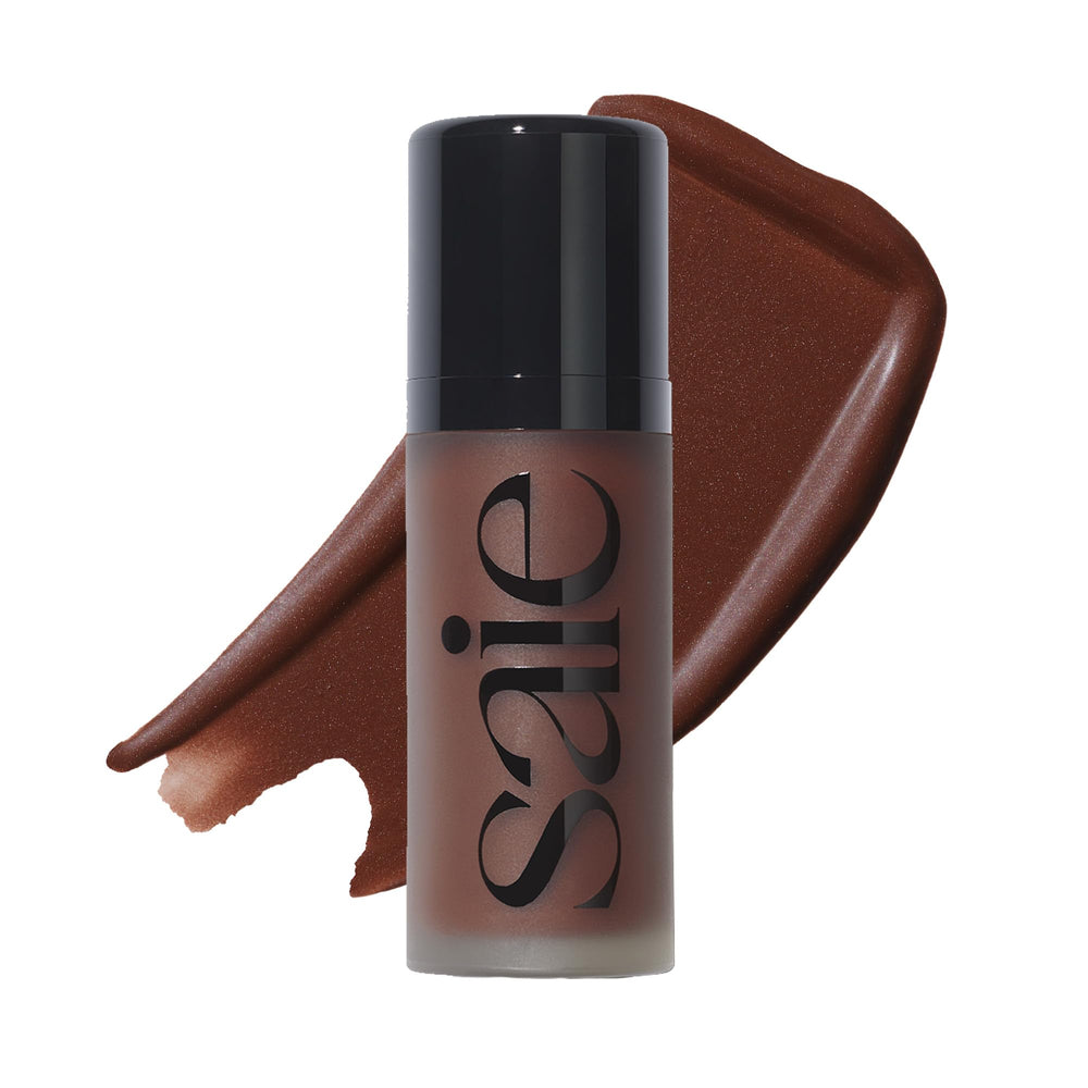 Saie Dew Bronze front packaging showing product and shade Sail, clear benefit of compact design